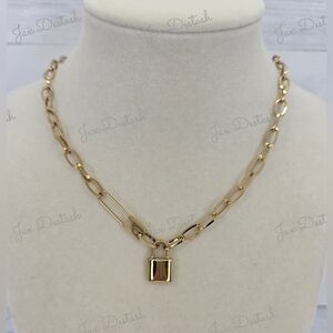 Gold Chain Necklace with Padlock Pendant NK2210